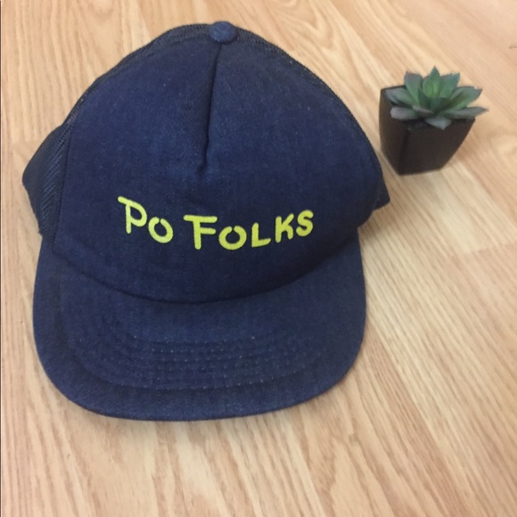 Random Blue Hat that says “po folks” - Picture 2 of 5